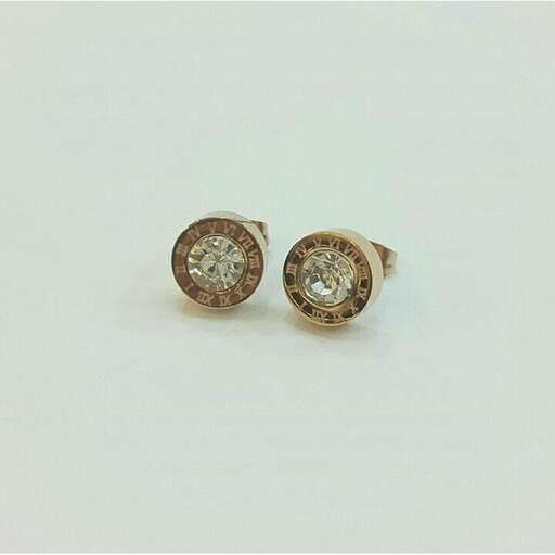 gold and diamond earrings with a white gold finish.