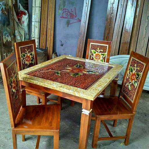 table and chairs in the house