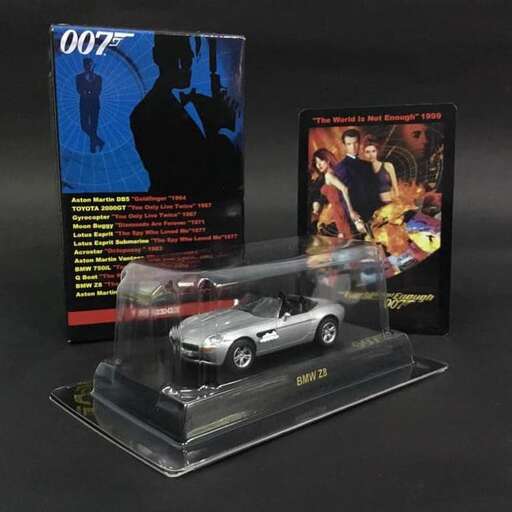 a toy car with a picture of a sports car on the front.