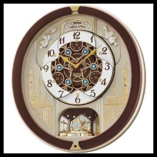 a clock that is made of wood and metal.