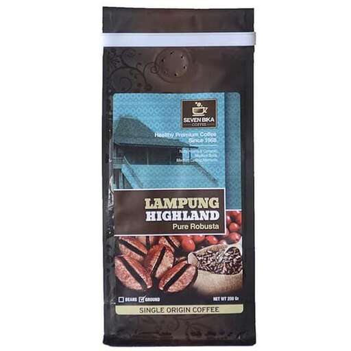 a black coffee bag with a white handle.