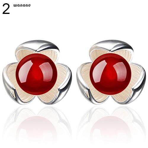 ring in sterling silver with a red stone