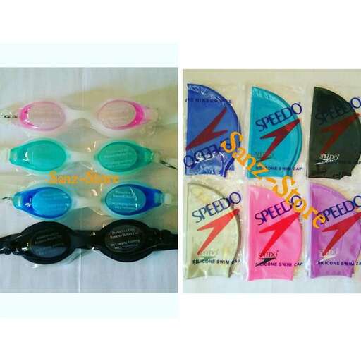 a pair of goggles with a plastic case.