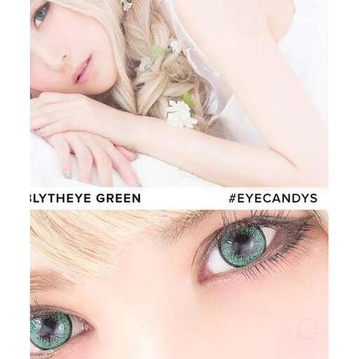 person and her green eyes.