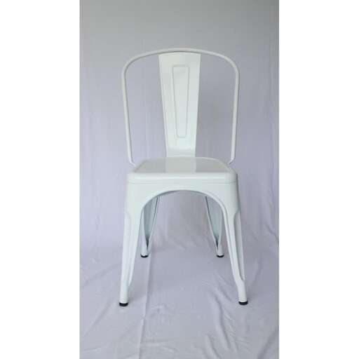 a white plastic chair with a white seat and a white seat.