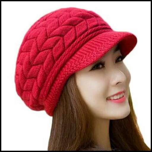 red hat with a knitted edge