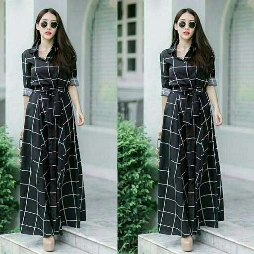 person in a long black dress