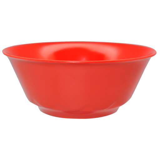 a red glass bowl on a white background