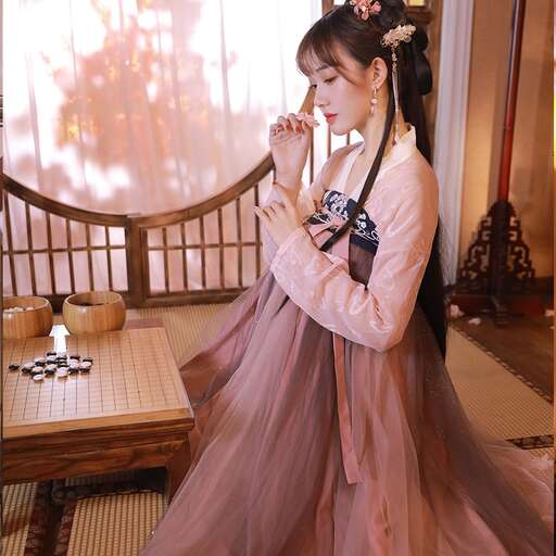 a girl in a long dress