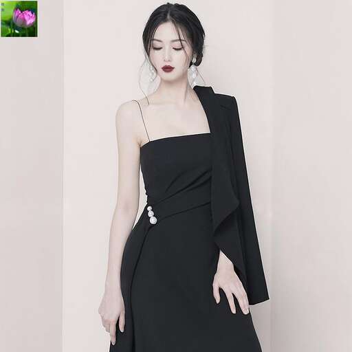 black dress with a long sleeved top