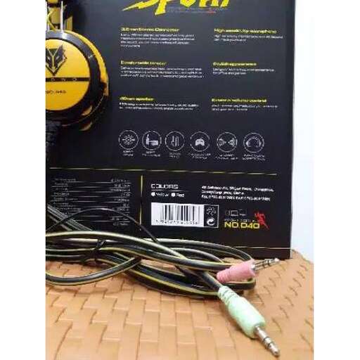 a black sign with a yellow cord and a green hose