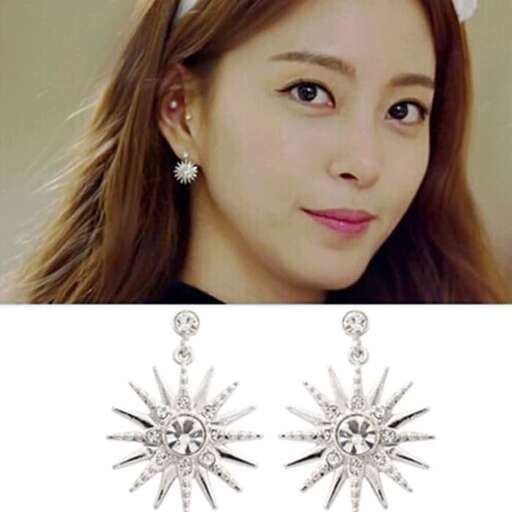 earrings in sterling silver with a flower