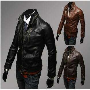 leather jacket with a hood