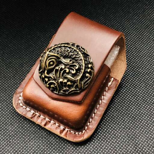 a ring made of leather and gold.