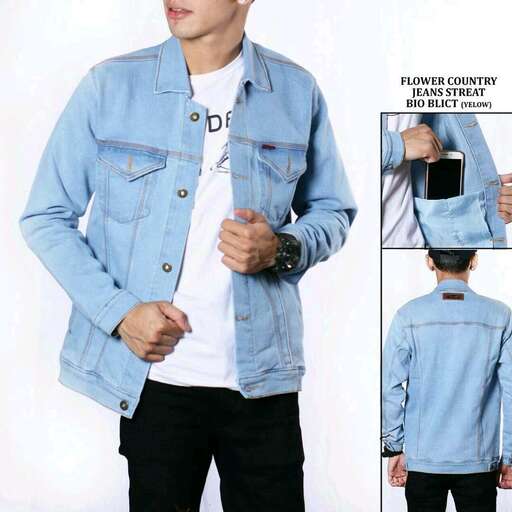 a denim jacket with a pocket