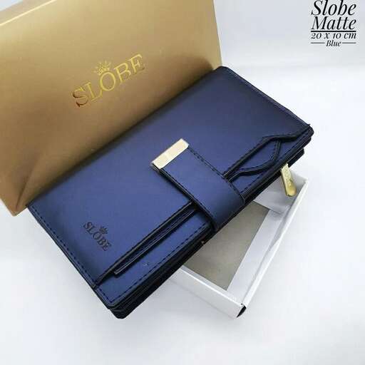 a wallet with a gold buckle.