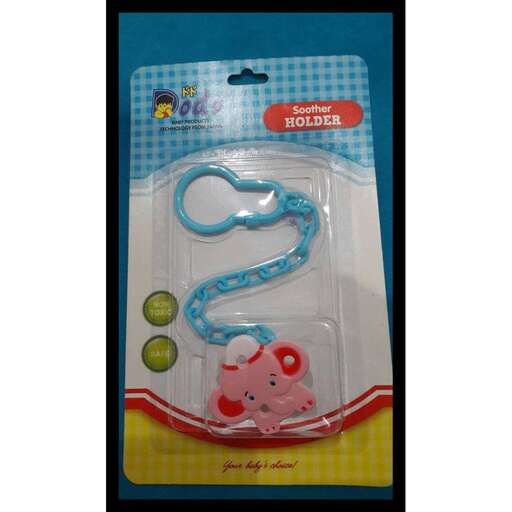 a blue and red pig in a plastic bag.