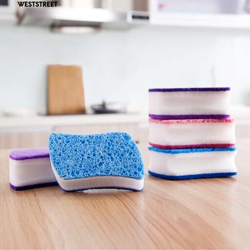 a sponge that is sitting on a table.