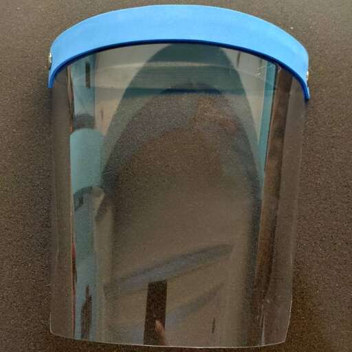 the glass is clear and the blue is reflected in the glass.