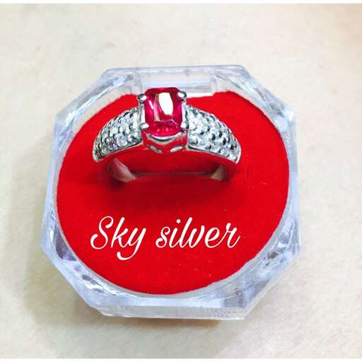 silver ring with a diamond