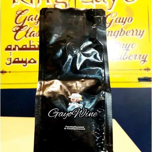 a bag of black coffee