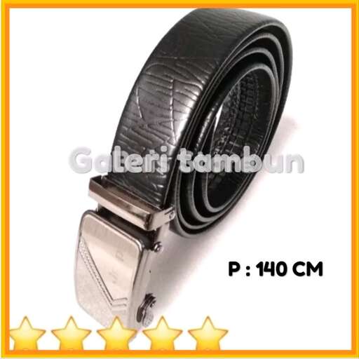 men's black leather strap with a star on the back