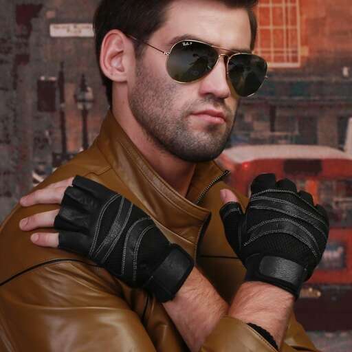 a man in a leather jacket