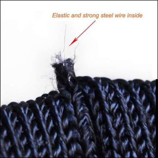 a wire mesh and wire wrapped around a black wire mesh bag.
