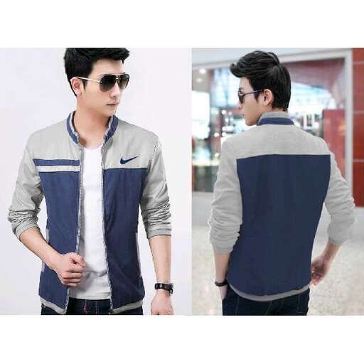 person in a blue jacket