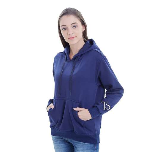 girl in a blue hoodie