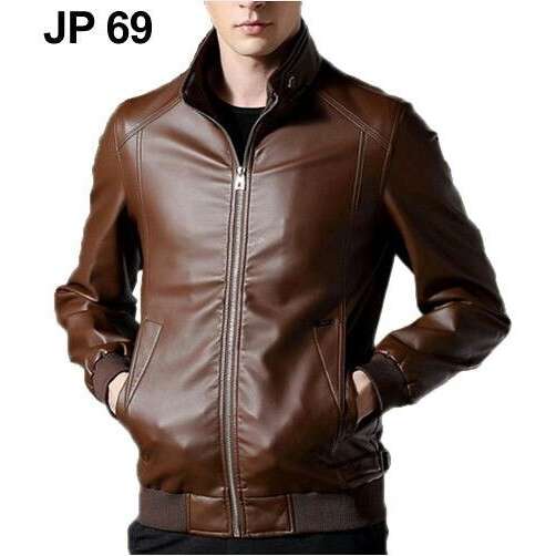 leather jacket with a hood