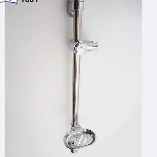 a chrome flush handle with a single handle.