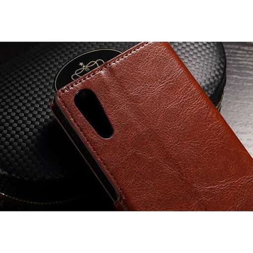 leather wallet with a leather strap
