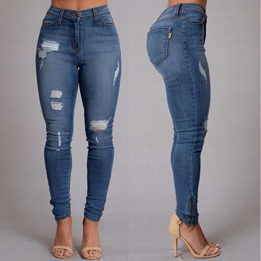 i love the ripped jeans.