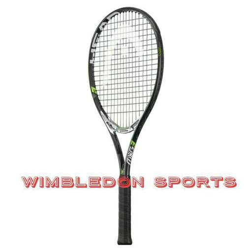 a tennis racket with a logo on it