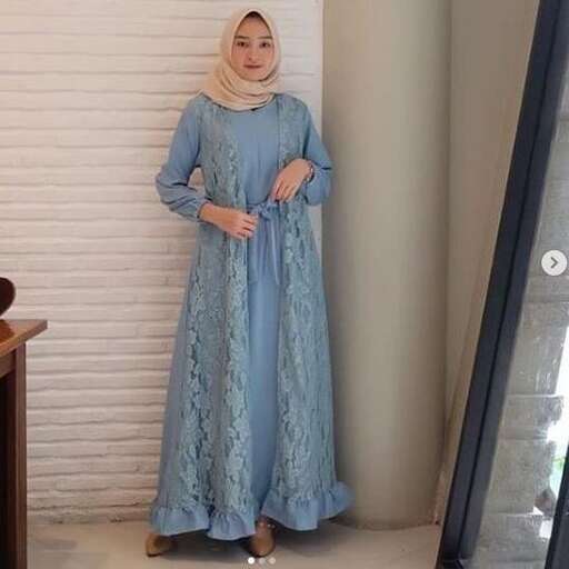 person in a blue dress