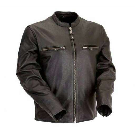 leather jacket with a zipper
