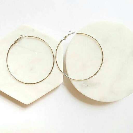 a pair of hoop earrings