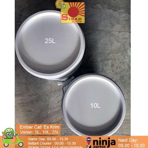 a set of metal bowls with a yellow and red logo.