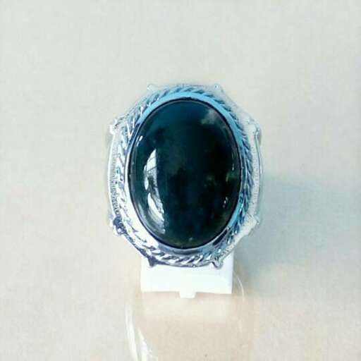 black opal set in sterling silver with a black opal.