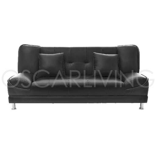 black sofa with a curved back