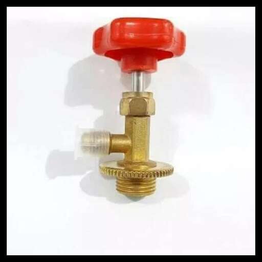 a red valve that is on a white background.