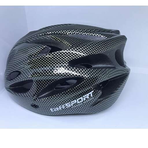 a helmet that is on a white surface.