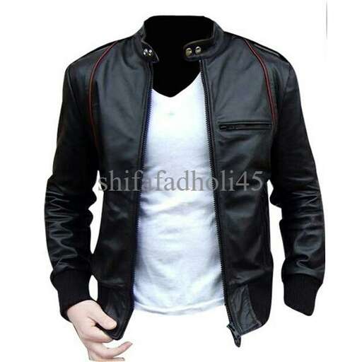 leather jacket with a zipper