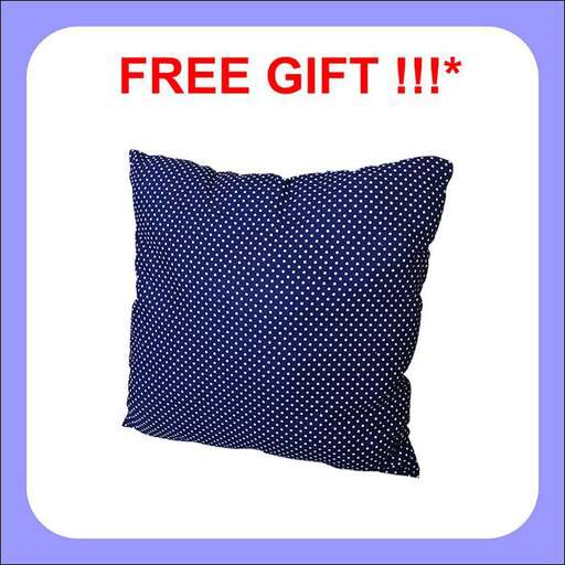 free gift in blue and white
