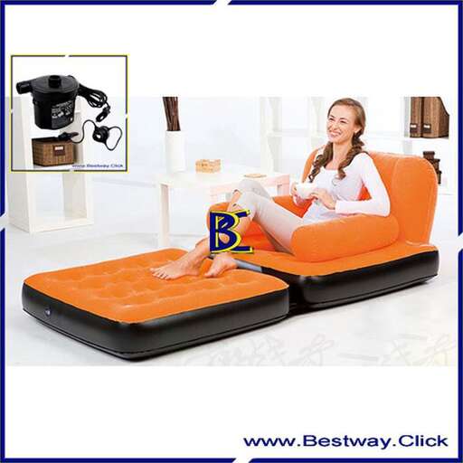 the bed is available in orange and blue