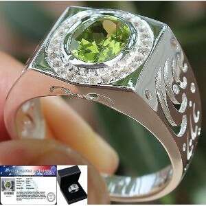 a ring with a green diamond.