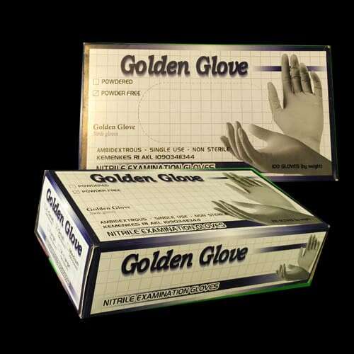 a glove that is sitting on a box.