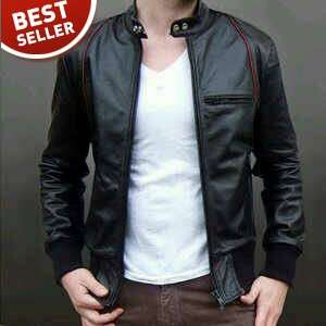 leather jacket with a zipper