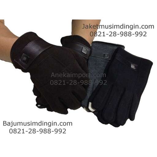gloves with a black leather glove.